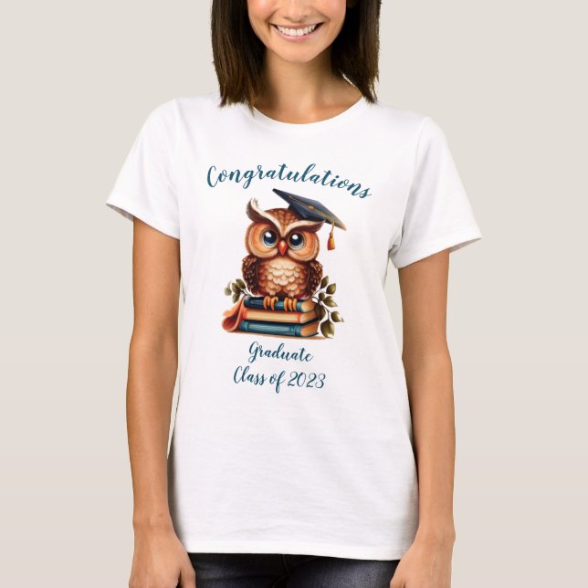 Grattisarna Wise Uggla Studenten T Shirt (Framsida)