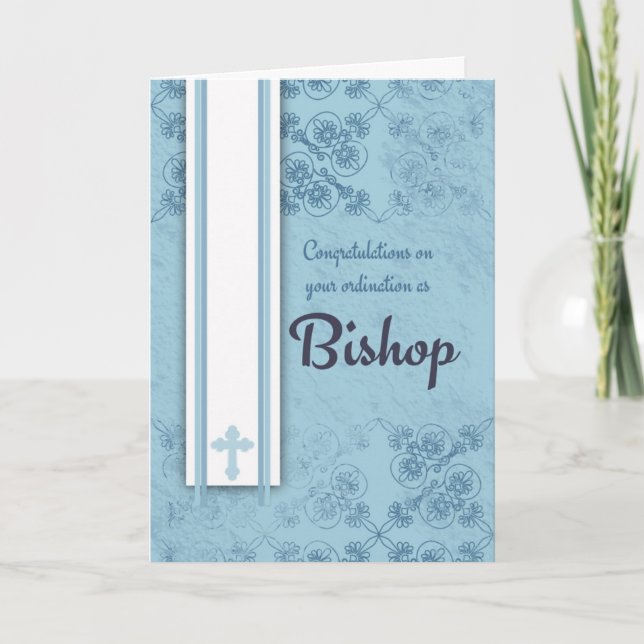 Grattisbiskopprästvigning i blått kort (Framsida)