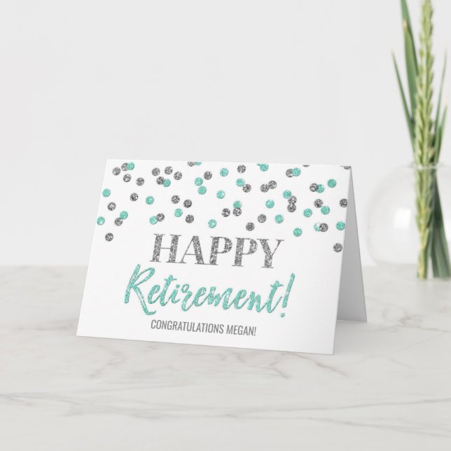 Grattisen lycklig, Turquise Silver Kort (Framsida)