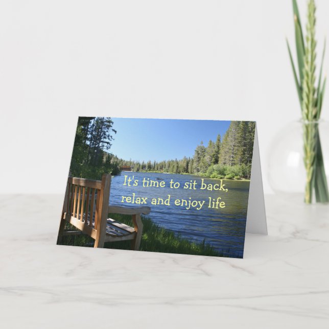 Grattisen på din pension, tar av planet, sjön kort (Framsida)