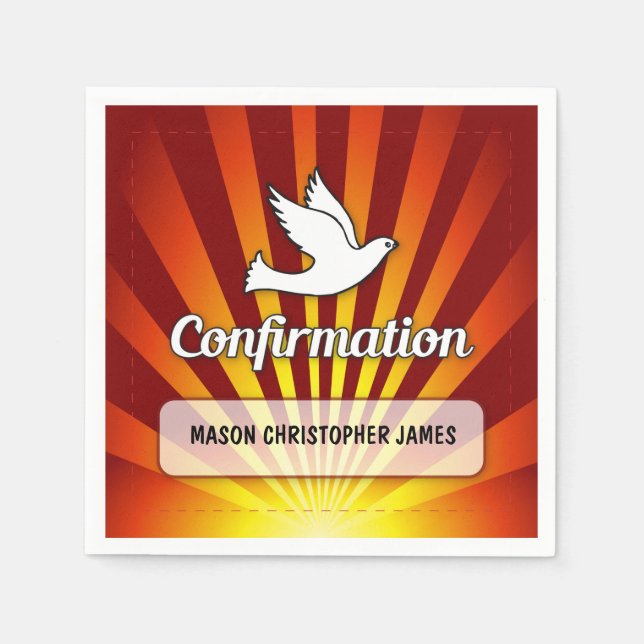 Grattisens bekräftelsemodell med Guld Red Pappersservett (Framsidan)