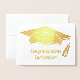 Grattisens Studentmössa och Tassel Modern Folierat Kort