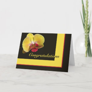 Grattishälsningkort - gul malOrchid Kort