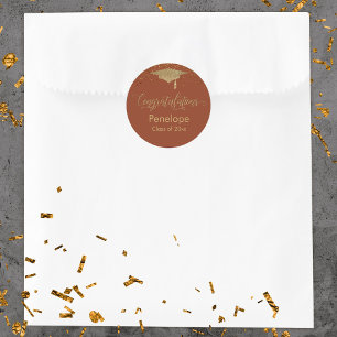 Grattiss Confetti Studenten Terracotta Runt Klistermärke