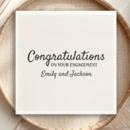 Grattiss Förlovning Skript Namn Cream White Pappersservett