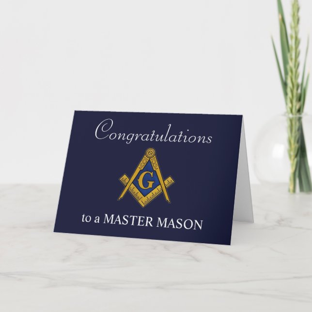 Grattiss Freemason Masonic Master Mason Tack Kort (Framsida)
