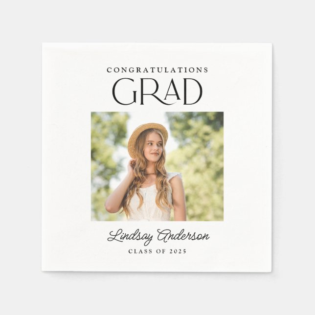 Grattiss Grad Modern Photo Studenten Pappersservett (Framsidan)