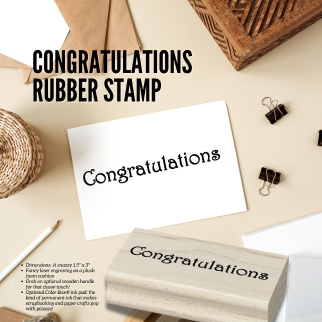 Grattiss Rubber Frimärke Stämpel (Congratulations Rubber Stamp)