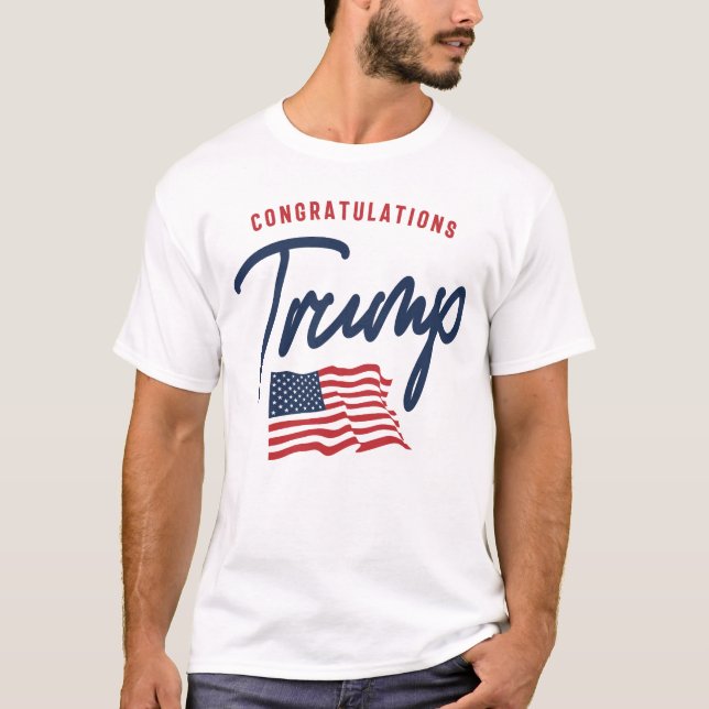 Grattiss Trump American Flagga T Shirt (Framsida)