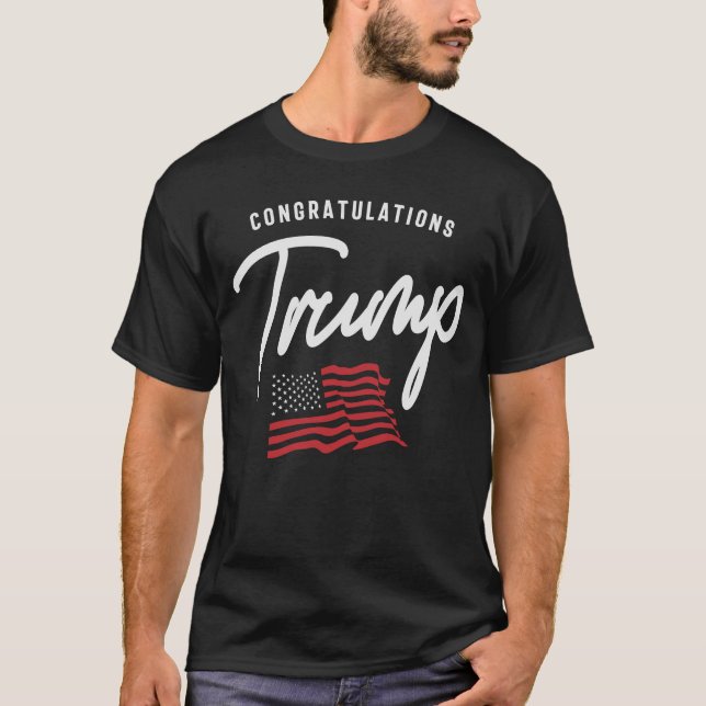 Grattiss Trump American Flagga T Shirt (Framsida)