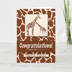 Grattiss Veterinary Student Giraffe Print Kort