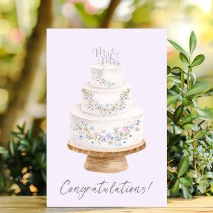 Grattiss Wildblomme Bröllop Cake Kort