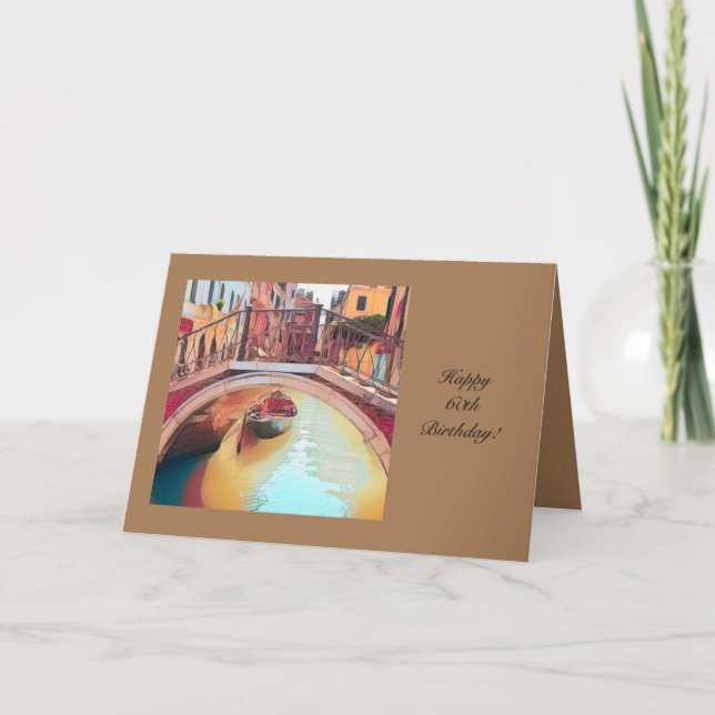 Grattulationskort för 60-årsdag med Venedig, Itali Kort (Framsida)