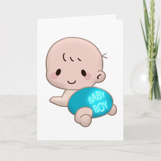 GRATTULATIONSKORT FÖR BABYPOJKE KORT (Framsida)