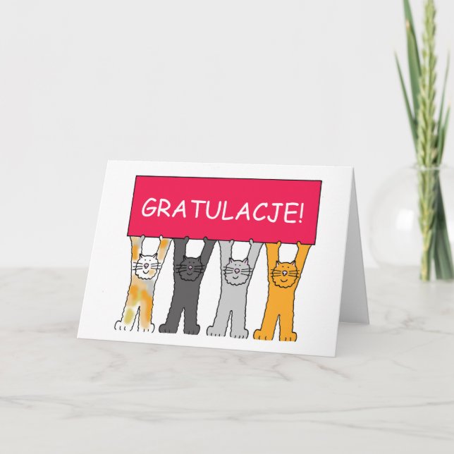Gratulacje! Grattis i polermedel Kort (Framsida)