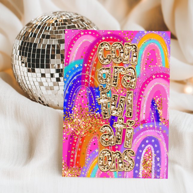 Gratulation Glitter Kort (Skapare uppladdad)