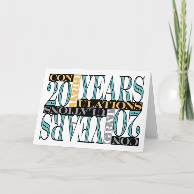 Gratulation till anställd 20-årsjubileum Mozaik Kort (Framsida)