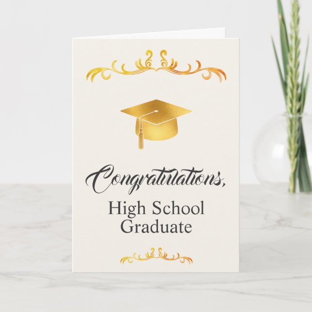 Gratulation till elegant examenstudent kort (Framsida)