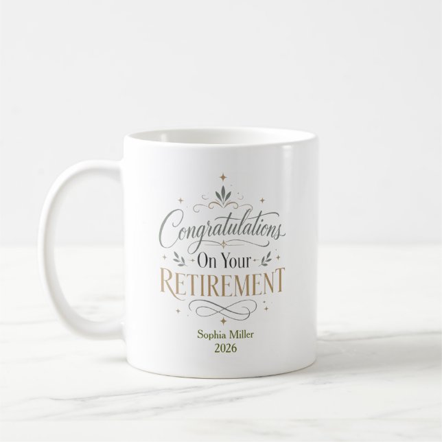 Gratulation vid din pensionering Personlig  Kaffemugg (Vänster)