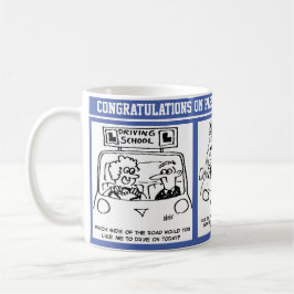 Gratulationer till körprov 3 Tecknader. Kaffemugg