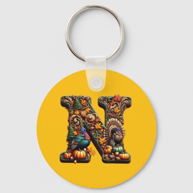 Gratulationsbrev N Thanksgiving-stil  Nyckelring (Framsida)