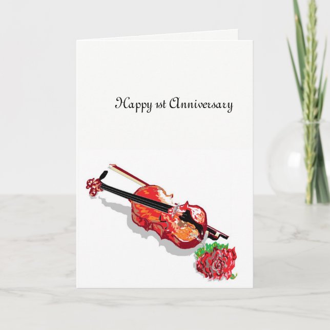 Gratulationskort 1:a bröllopsjubileum kort (Framsida)