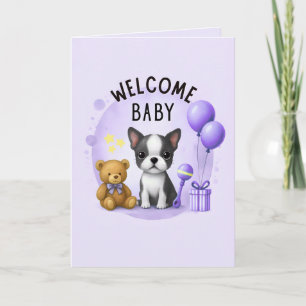Gratulationskort för Boston Terrier Baby Helgkort
