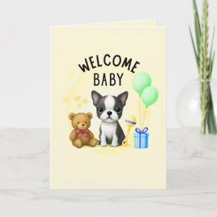 Gratulationskort för Boston Terrier Baby Helgkort