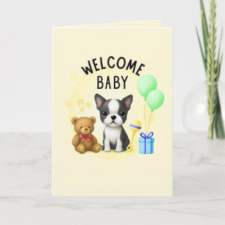 Gratulationskort för Boston Terrier Baby Helgkort