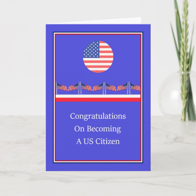 Gratulationskort för ny amerikansk medborgare kort (Framsida)