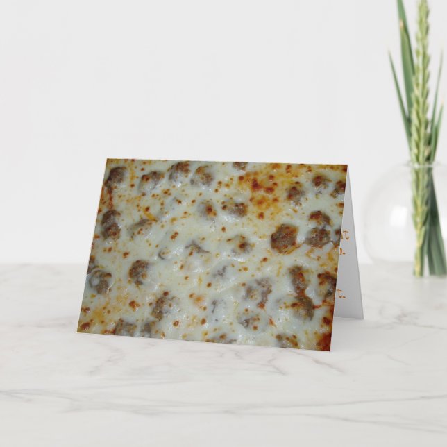 Gratulationskort "Home Springa Sause Pizza" Kort (Framsida)