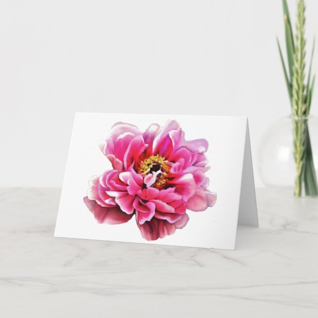 Gratulationskort Rosa Peony Kort (Framsida)