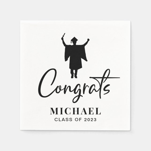 Gratulerar Anpassningsbar Hans Studentfest Pappersservett (Framsidan)