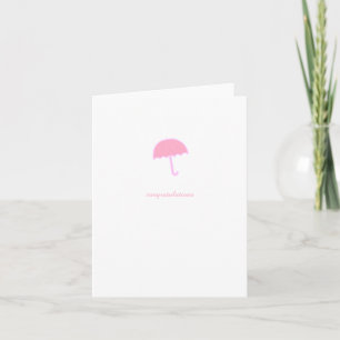 Gratulerar Baby Shower Kort Rosa Paraply