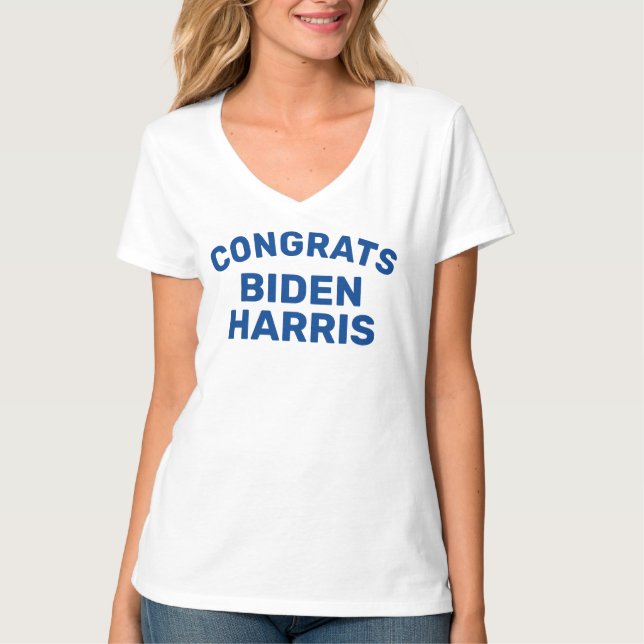 Gratulerar Biden Harris Anpassningsbar Text och Fä T Shirt (Framsida)