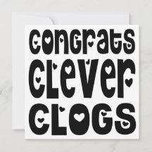 Gratulerar Clever Clogs Text Hearts Grad Exam