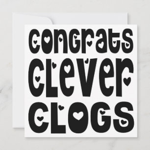 Gratulerar Clever Clogs Text Hearts Grad Exam