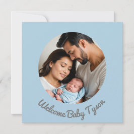 Gratulerar custom baby boy blue, välkommen baby inbjudningar