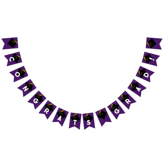 Gratulerar Dekoration för lila Studentfest Vimplar (Alla)