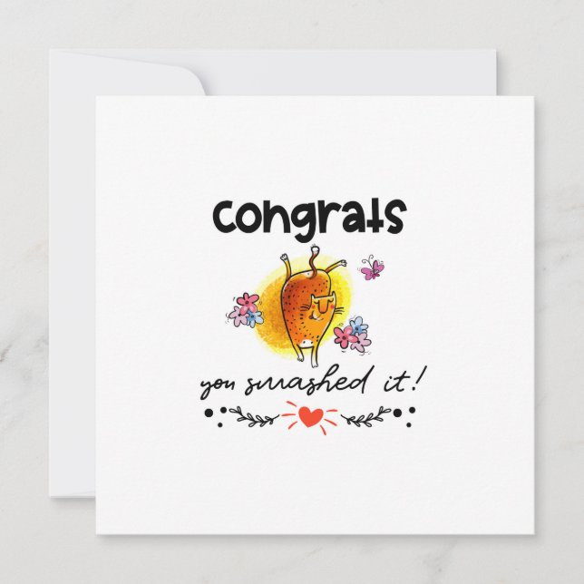 Gratulerar du smetade den Tecknad Cat Humor Kort (Framsida)