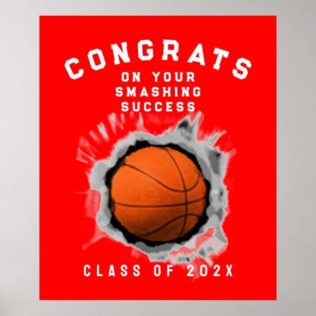 Gratulerar för basketspelare i teamet poster (Framsidan)