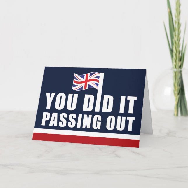Gratulerar för brittisk marinblått vitt rött kort (Framsida)