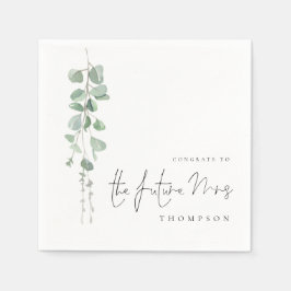 Gratulerar framtid för vattenfärgen Eucalyptus Fru Pappersservett