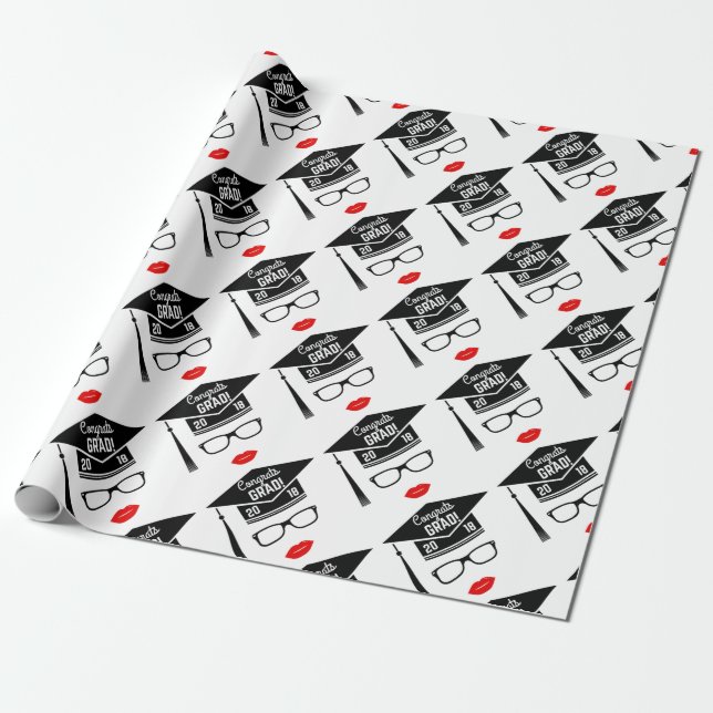 gratulerar grad 2018 flicka presentpapper (Utrullad)