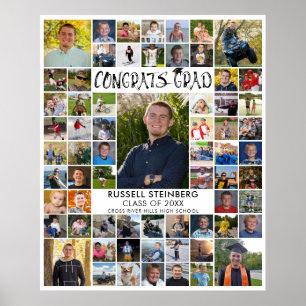 Gratulerar Grad 66 Photo Collage Anpassningsbar Fä Poster