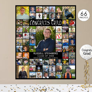 Gratulerar Grad 66 Photo Collage Anpassningsbar Fä Poster