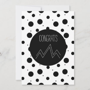 Gratulerar Grad Abstrakt Monochrome Dots Mountain Kort