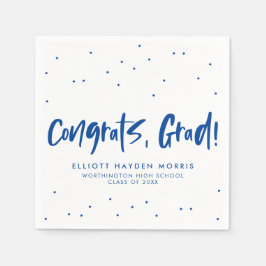 Gratulerar grad blue konetti studenten pappersservett