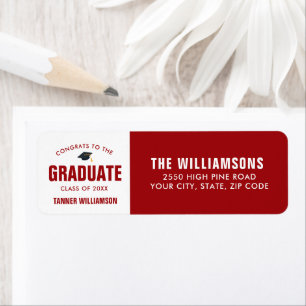 Gratulerar Grad Cap klass 20XX Modern Grad-Anpassn Returadress Etikett