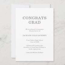 Gratulerar Grad Classic Grått non Photo Studenten